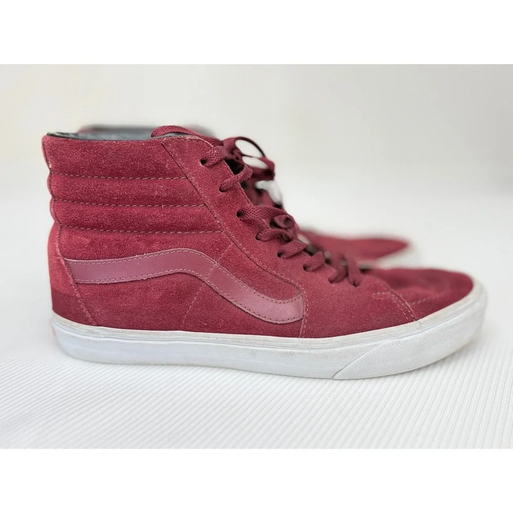 Vans Sk8-Hi Burgundy Suede High‎ Top Sneakers Maroon Mens Womens Skate Shoes